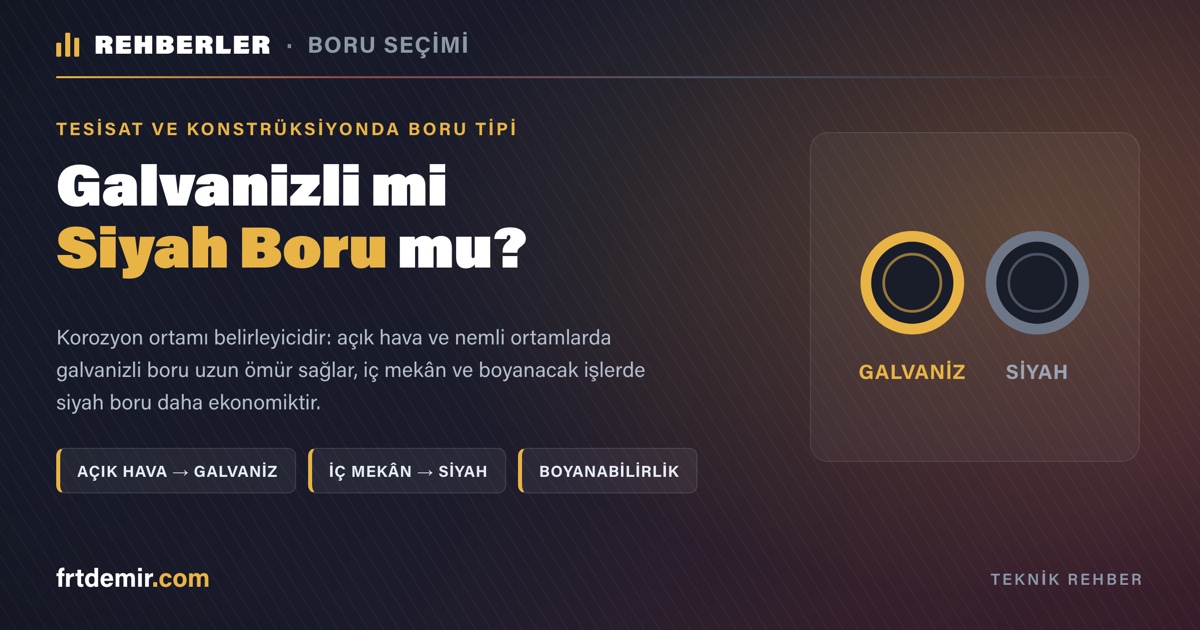 Galvanizli mi Siyah Boru mu?