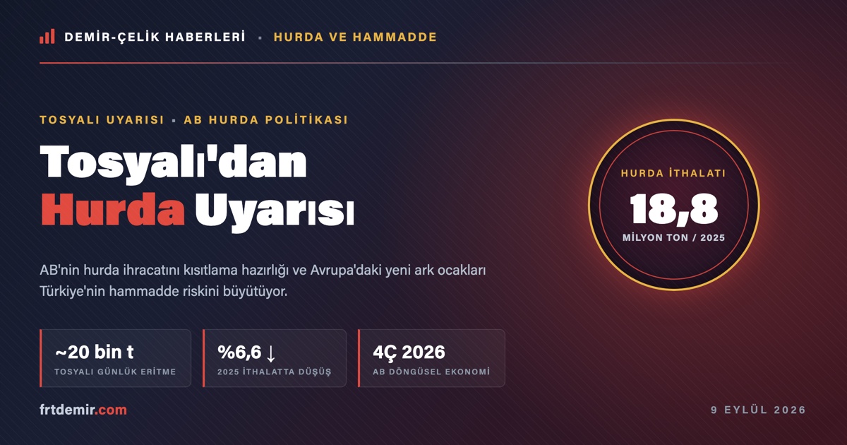 Tosyalı'dan Hurda Uyarısı: Avrupa Kapıyı Kısarsa Türk Çeliğinin En Kırılgan Noktası Neresi?